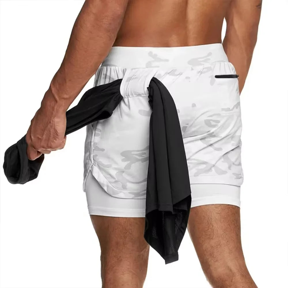 Summer Men’s Double Layer Sports Shorts