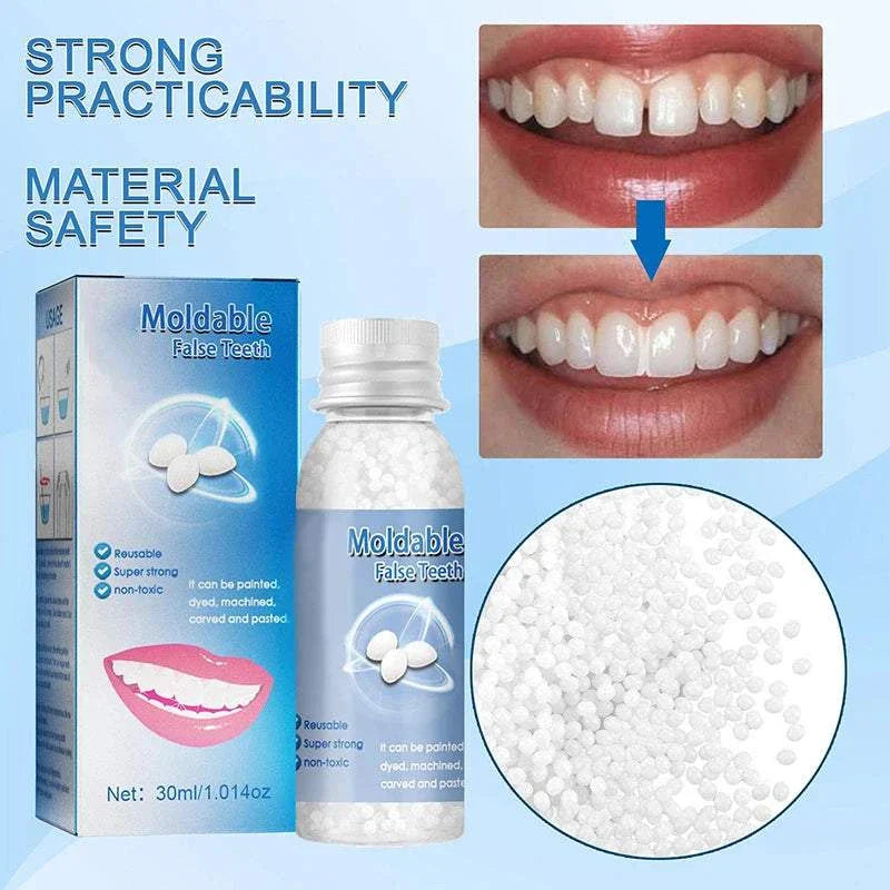 Resin Tooth Repair Glue moldable beads for quick, safe, and temporary dental fixes restoring chipped or missing teeth.