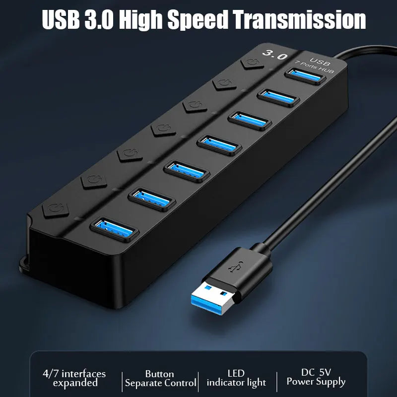 USB 3.0 Power Adapter Multi-Port Hub