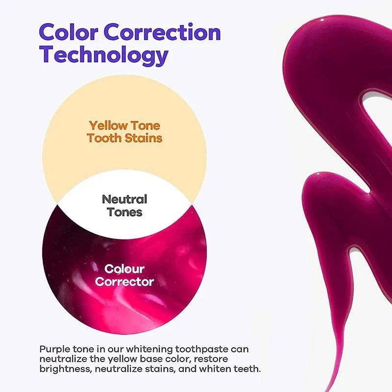 5D Teeth Whitening Stick with color correction technology to neutralize yellow tooth stains and brighten teeth
