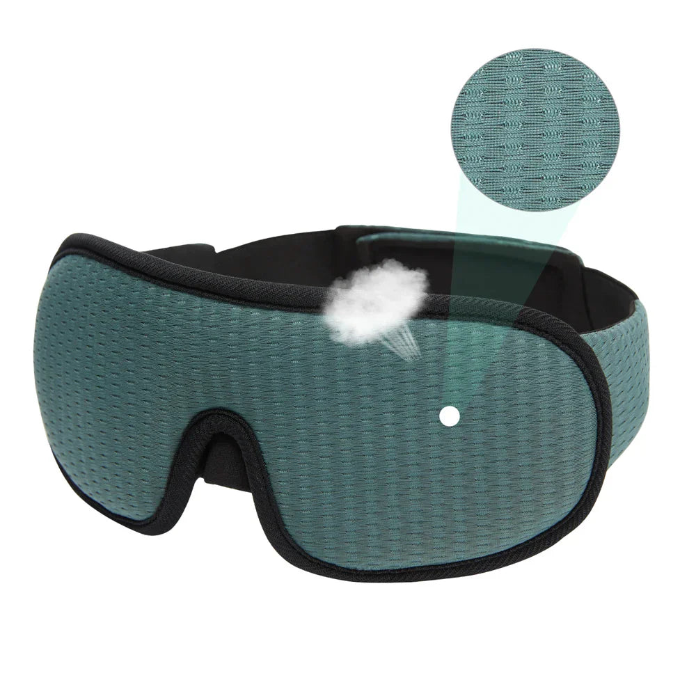 3D Sleeping Mask breathable textured fabric soft adjustable strap total light blockout for travel and sleep