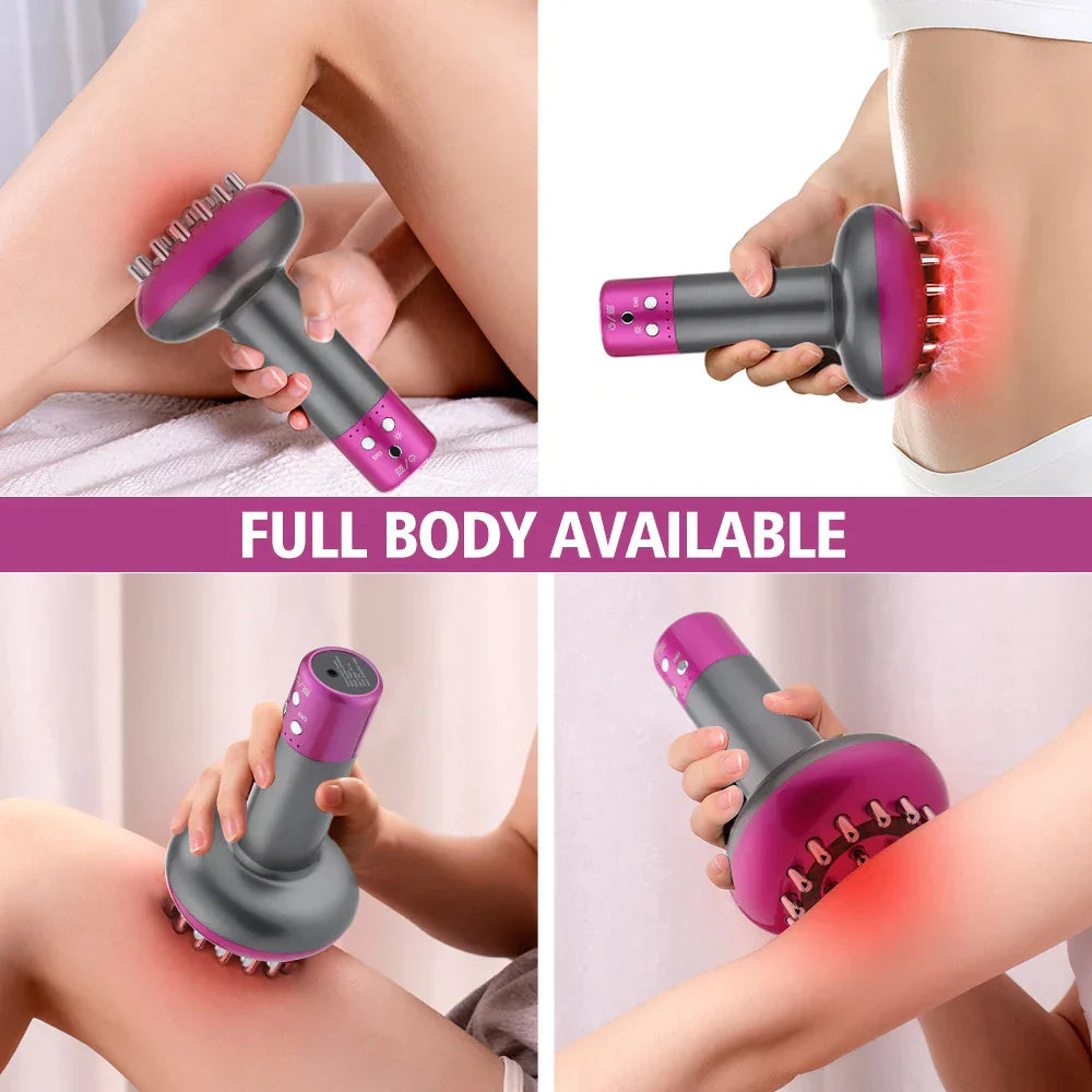 Rechargeable Guasha Massager for body shaping, lymphatic detox, heating, and vibration therapy on legs and arms