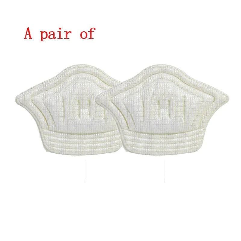 Pair of white heel cushion pads for shoe comfort and protection against blisters and slipping
