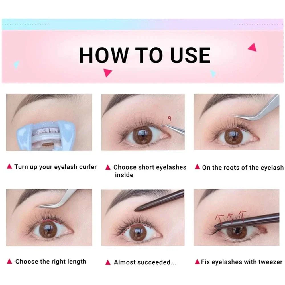 Flowerknow Eyelash Extension Book with 32 rows of soft, lightweight cluster lashes for easy, professional and personal use.