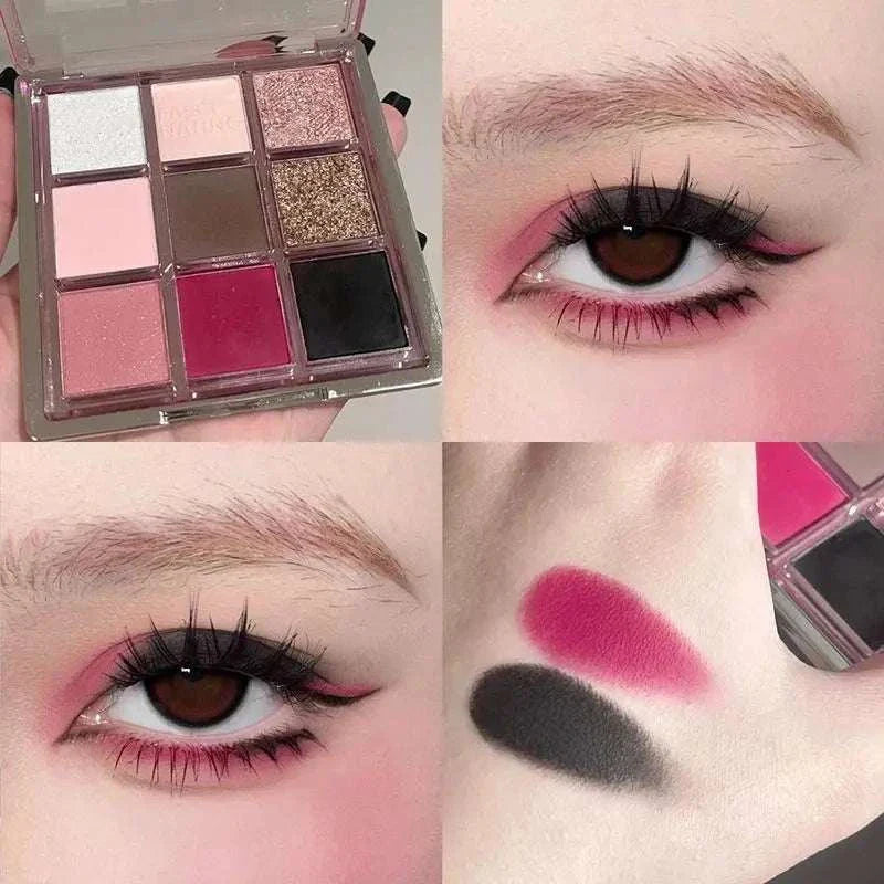 9 Colors Eyeshadow Palette with bold matte and shimmer shades for versatile smokey and soft matte eye looks