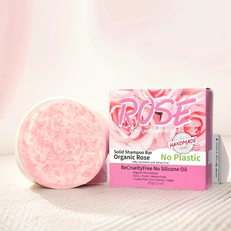 Pink rose shampoo soap, essential oil, handmade soap