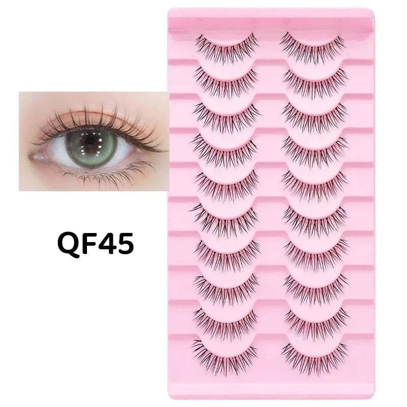 10 pairs of Natural Manga Full Strip Lashes with lightweight, voluminous fibers for a natural anime-inspired look.
