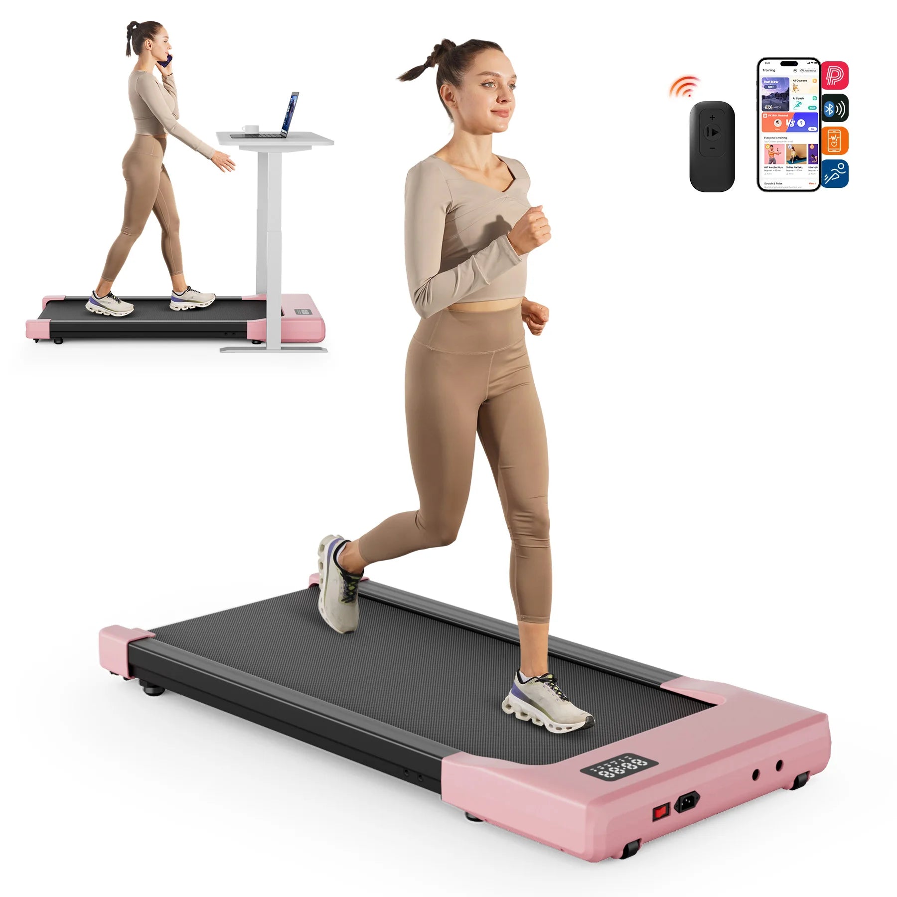 2 in 1 Walking Pad Under Desk Treadmill – Portable Home & Office Fitness