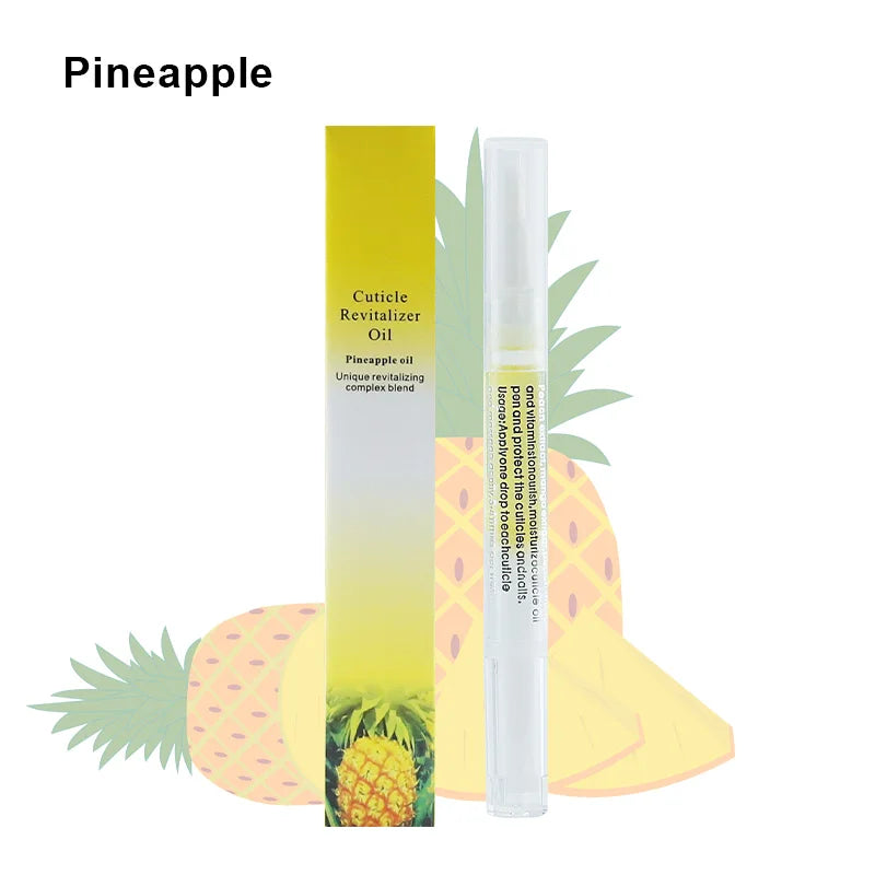 40PCS Cuticle Oil Pen Set pineapple scent nourishing revitalizer oil pen with yellow packaging and clear applicator pen