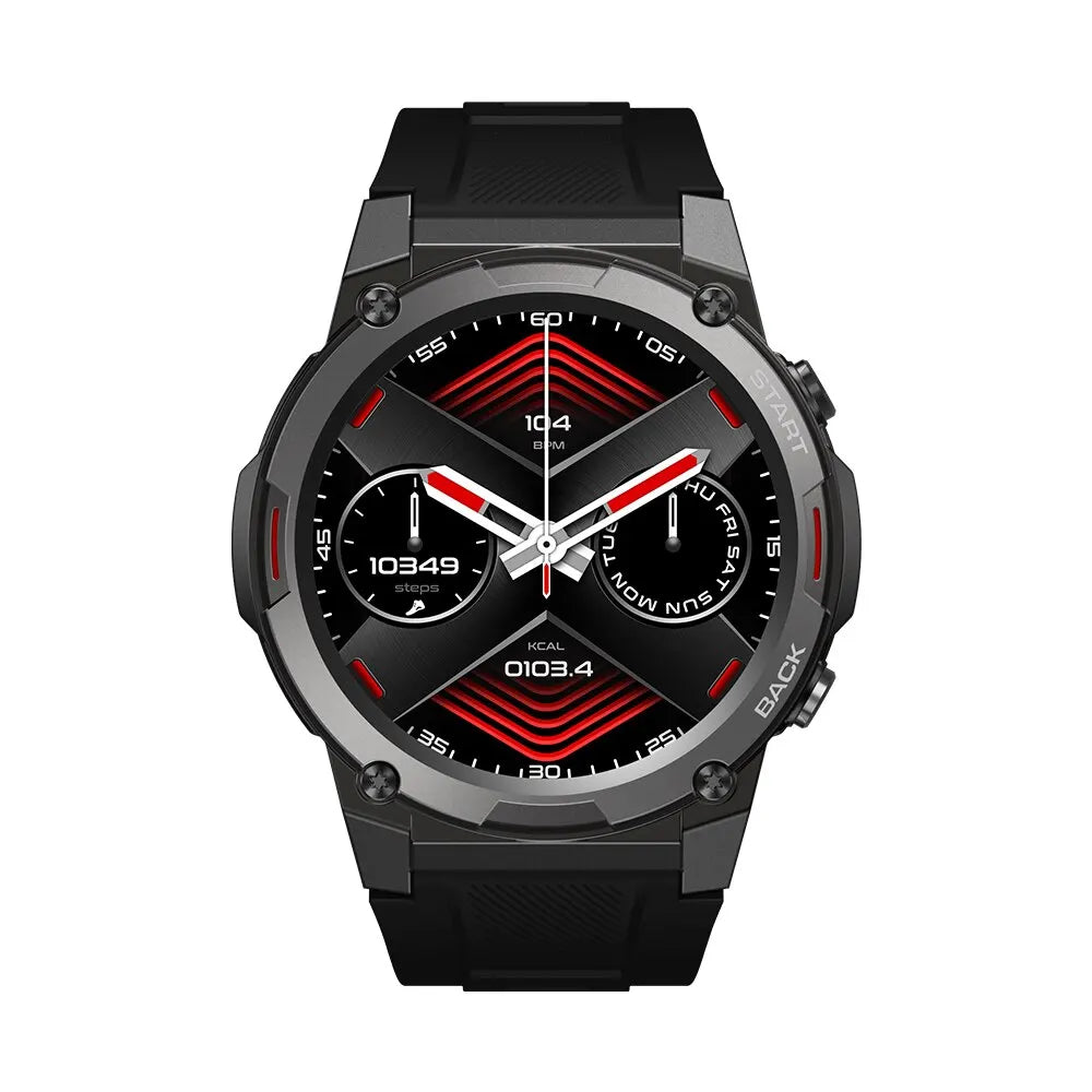 Zeblaze VIBE 7 PRO smartwatch with 1.43" AMOLED display, voice calling, rugged design, fitness tracking, and health monitoring features