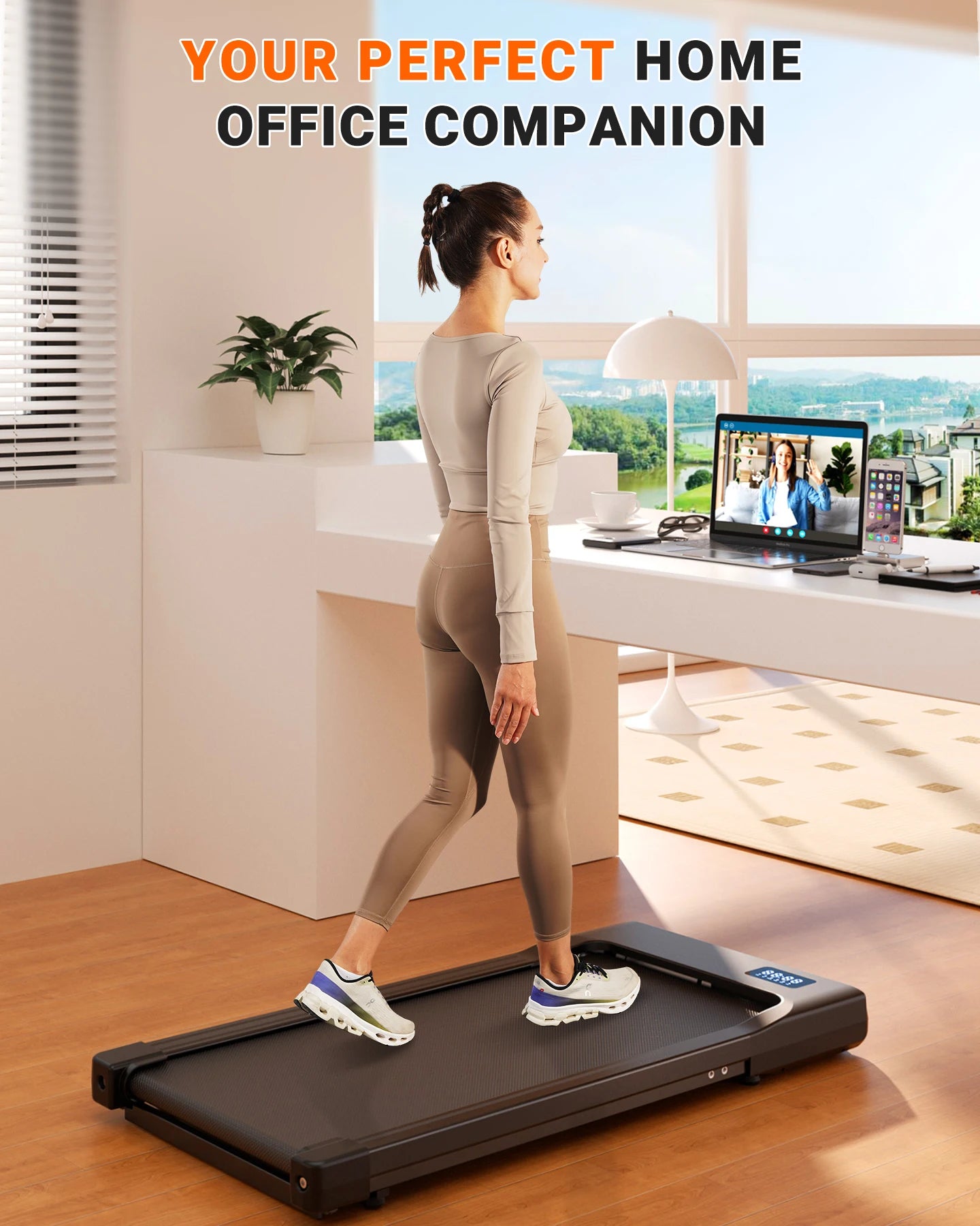 2 in 1 Walking Pad Under Desk Treadmill – Portable Home & Office Fitness