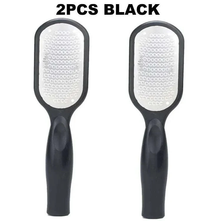 Two black Foot File Professional Rasps with ergonomic handles and stainless steel rasp surfaces for effective callus removal.