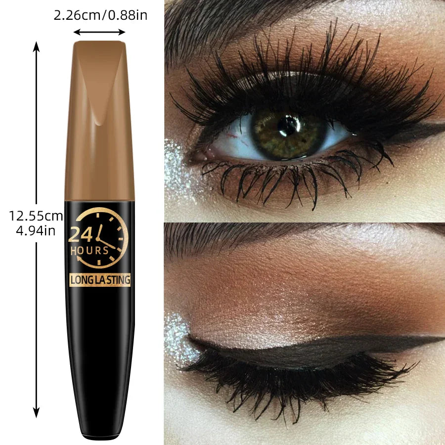 5D Black Silk Fiber Mascara waterproof lengthening volumizing lashes with long-lasting wear