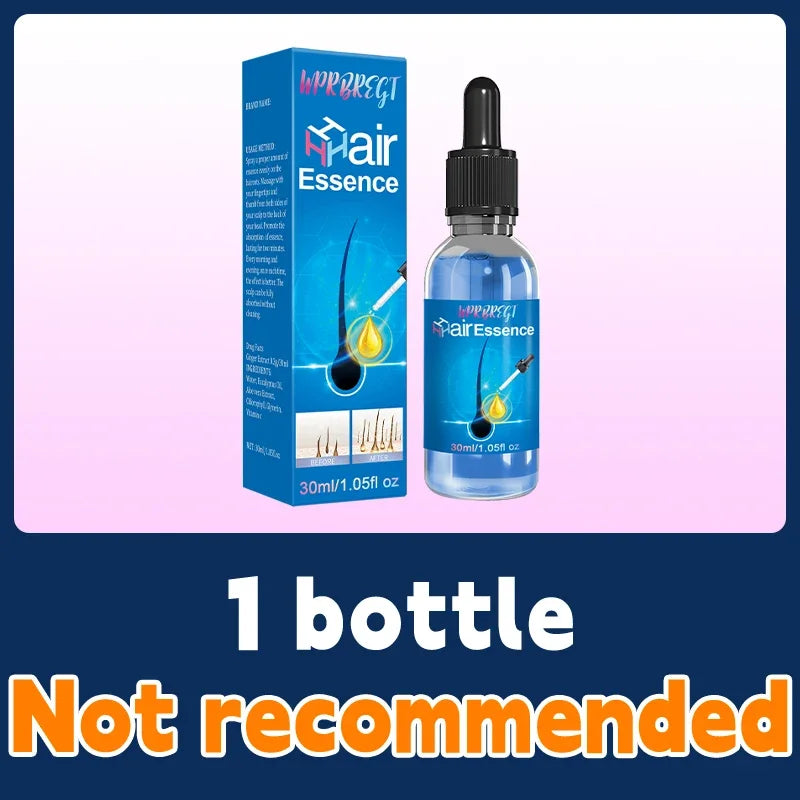 Blue Bottle Hair Growth serum with dropper and packaging for hair follicle stimulation and nourishment, 30ml bottle