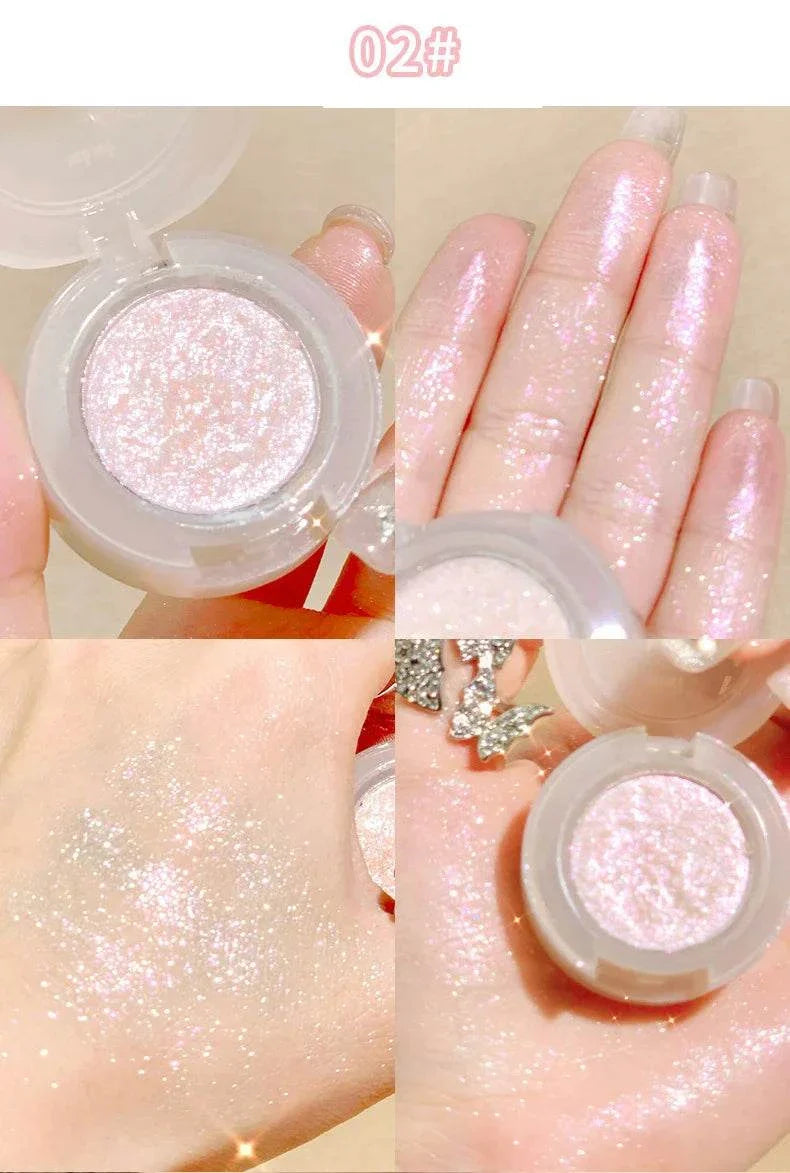 Diamond Glitter Monochrome Eyeshadow Palette with shimmering pink glitter and high-pigment, waterproof formula.