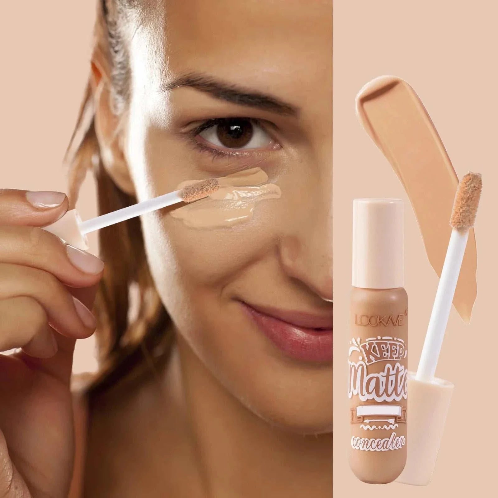 Liquid Concealer Stick applying smooth full coverage foundation cream for flawless natural matte finish.