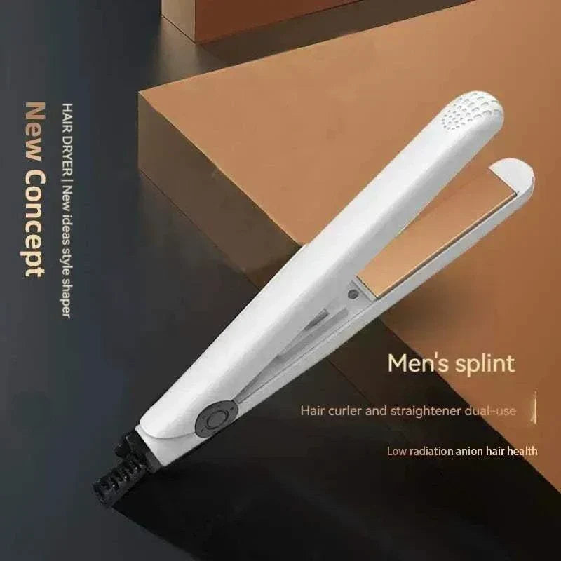 Mini & portable 2-in-1 hair straightener and volumizing tool with ceramic plates for smooth, frizz-free styling on the go.