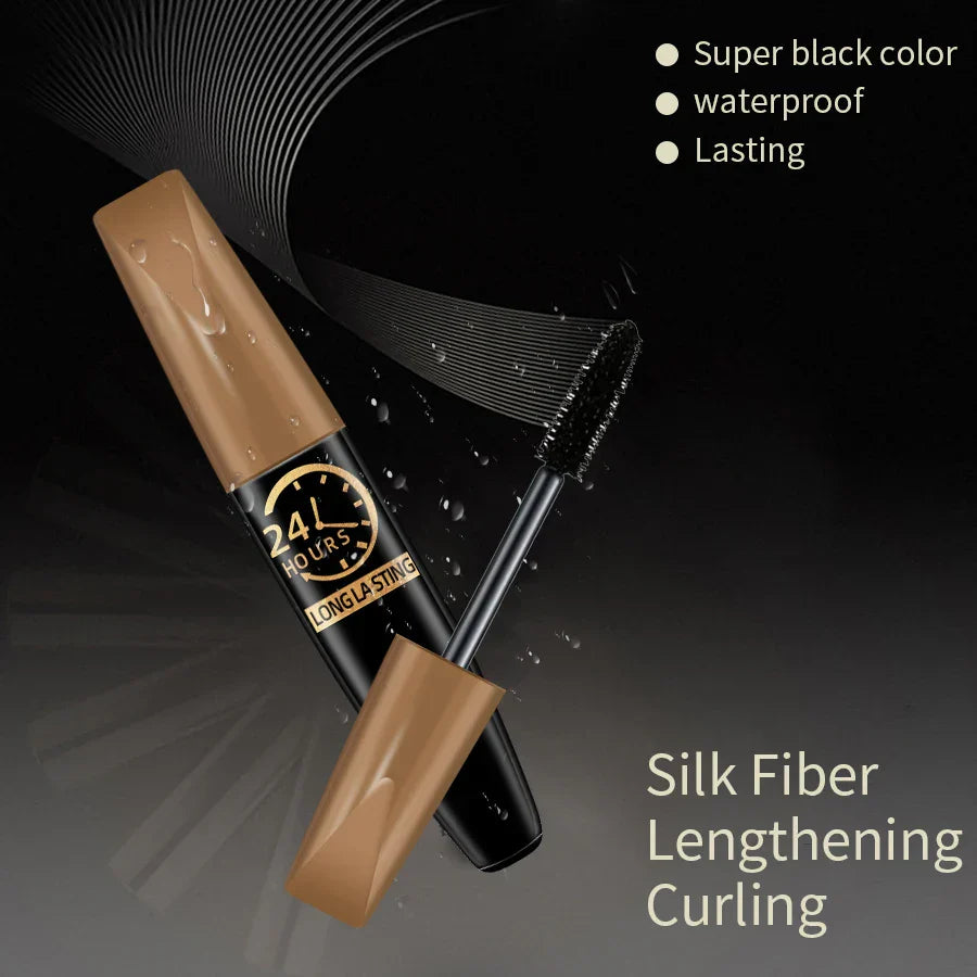 5D Black Silk Fiber Mascara waterproof lengthening curling with super black color and long-lasting formula
