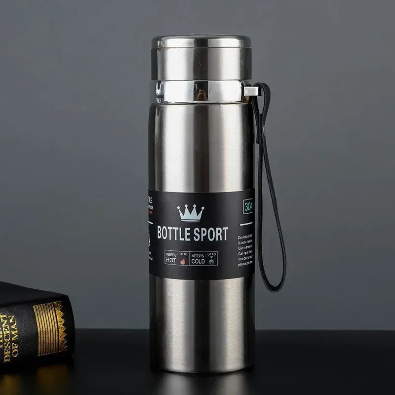 1L hot and cold stainless steel thermos with vacuum insulation and leakproof design for outdoor and everyday use