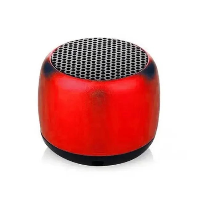 Compact red M1 Portable Bluetooth Speaker with black grille on top and portable design