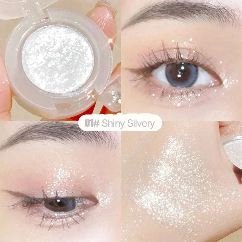 Diamond Glitter Monochrome Eyeshadow Palette in shiny silvery shade with sparkling, high-pigment shimmer for bold, long-lasting eye makeup and versatile use.