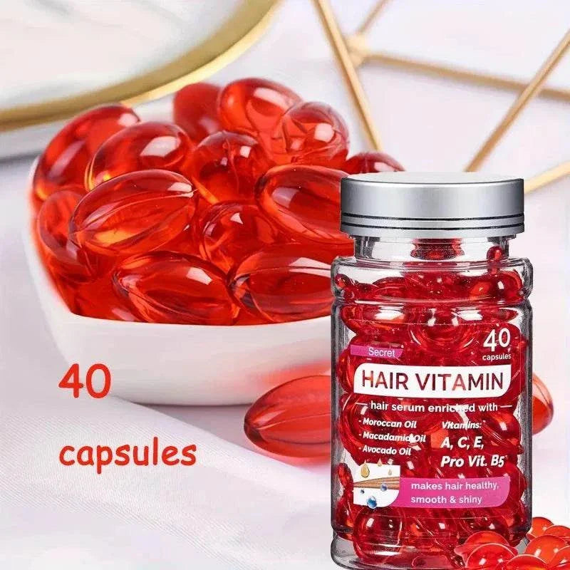 Moroccan Agam Vitamin Oil Hair serum capsules with argan oil and vitamins for deep repair and shine, 40-pack