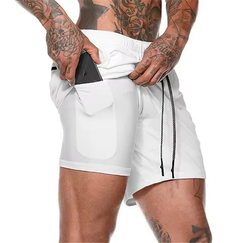 Summer Men’s Double Layer Sports Shorts