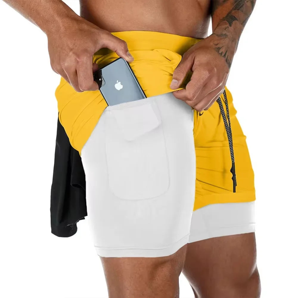 Summer Men’s Double Layer Sports Shorts