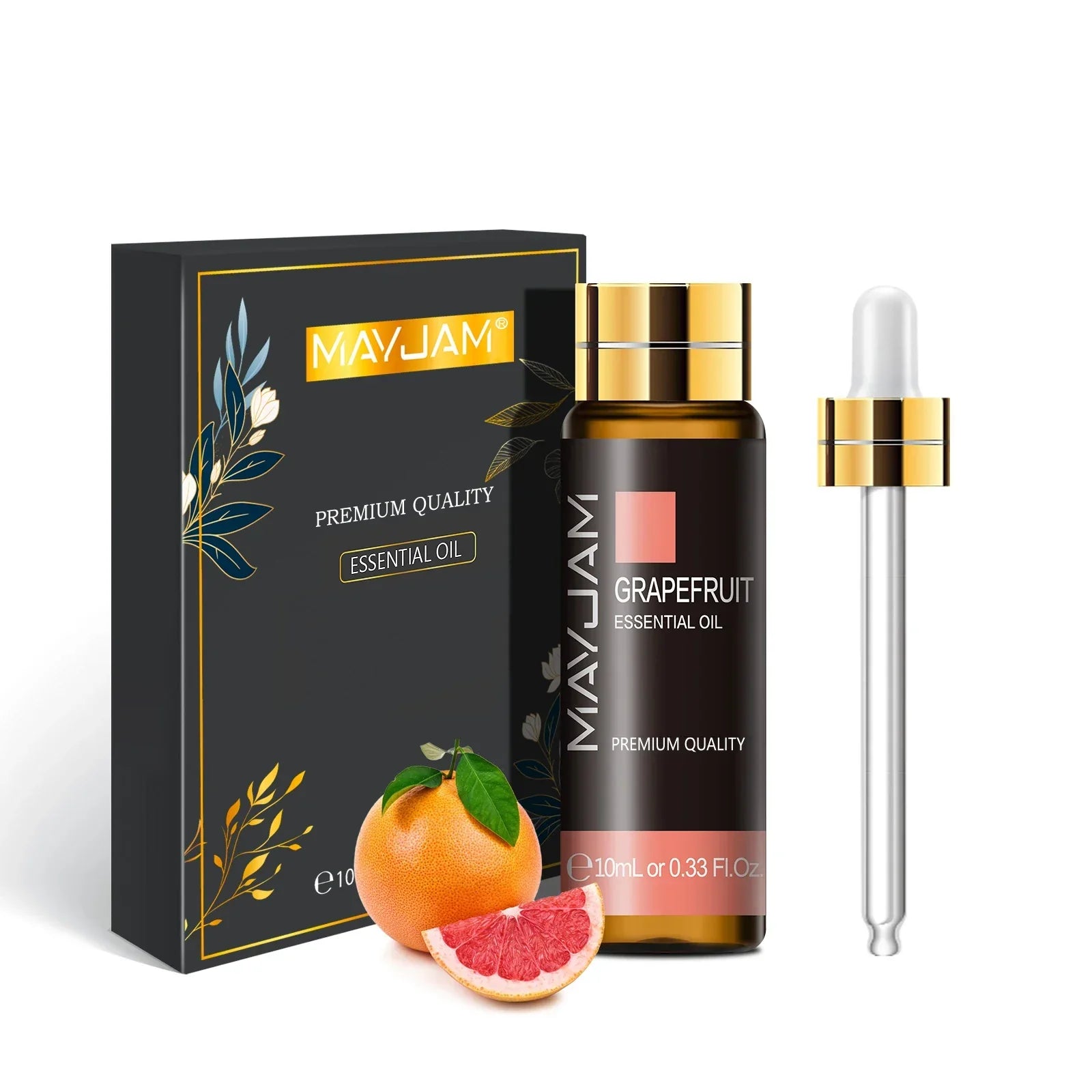 MAYJAM Essential Oil Grapefruit 10ml with dropper and premium packaging