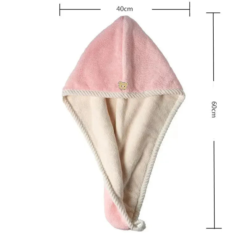 Double Thick Dry Hair Towel Cap