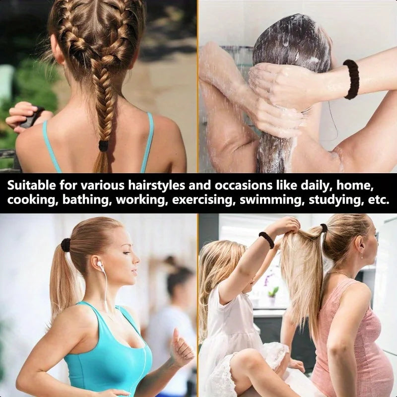 50-piece candy color nylon scrunchie set for gentle, strong hold on various hairstyles and activities