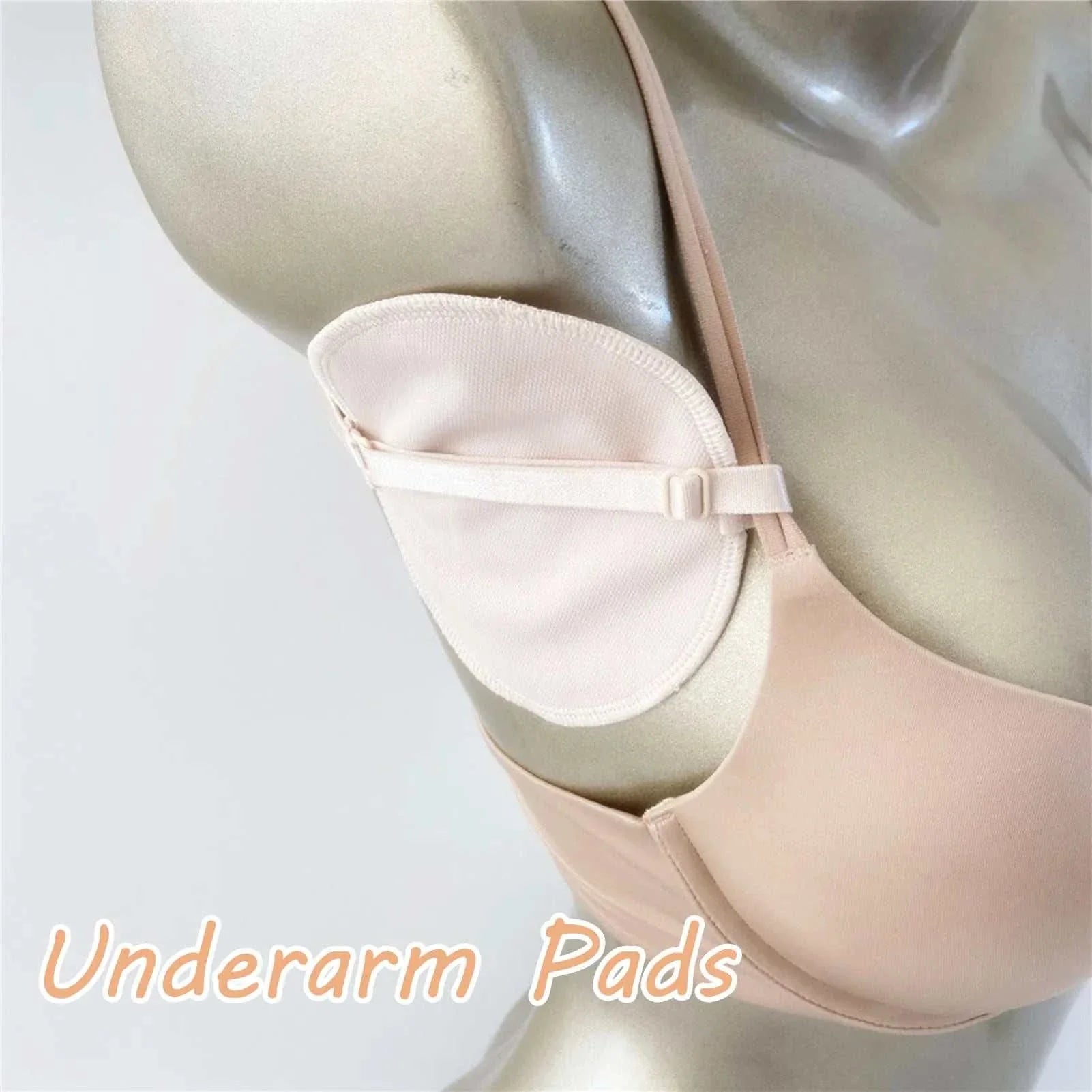 Reusable cotton underarm sweat pads with adjustable elastic straps, breathable and discreet under clothing, for men and women.