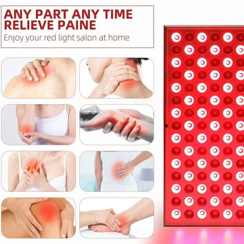 45W LED Red Light Therapy Panel with 225 LEDs for pain relief and skin care at home