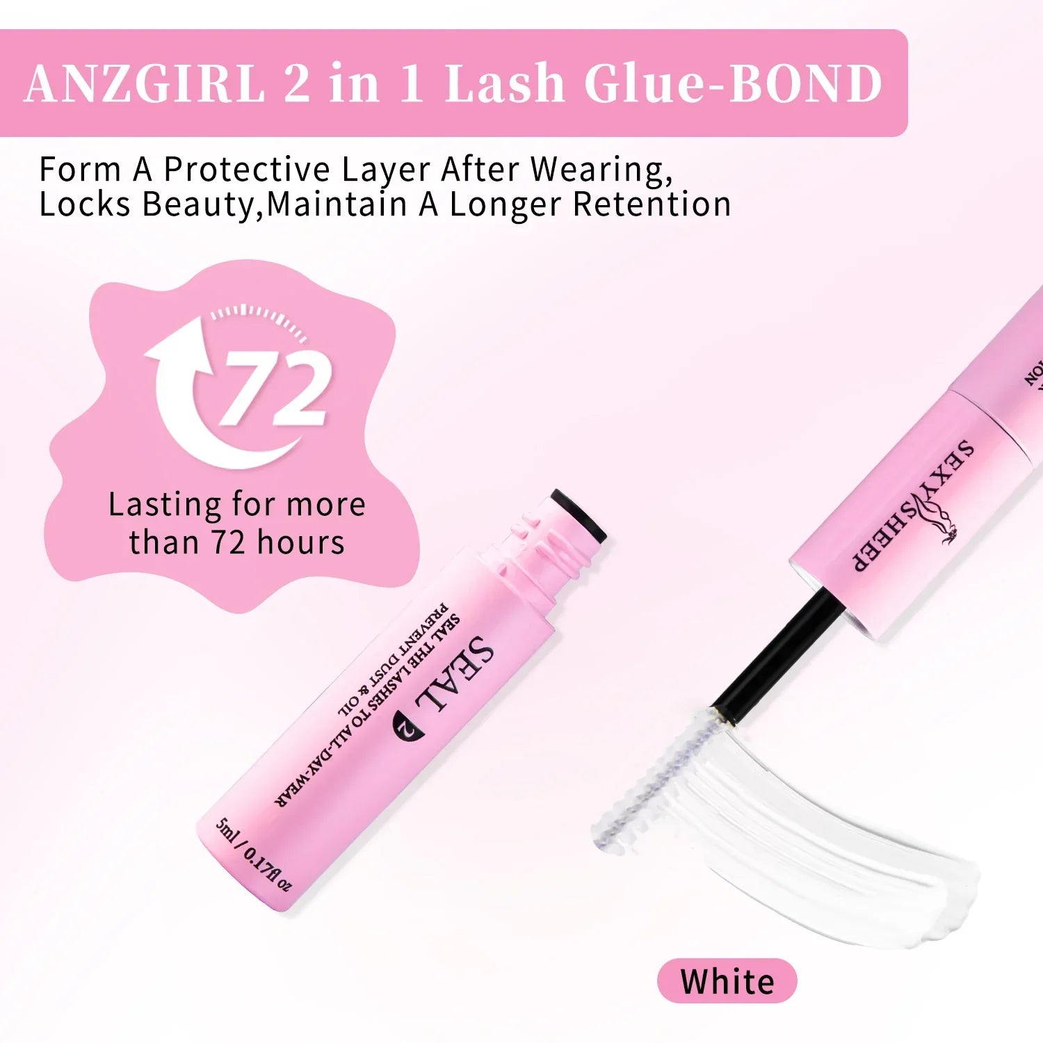280pcs DIY Lash Extension Kit with long-lasting lash glue bond and applicator in pink packaging