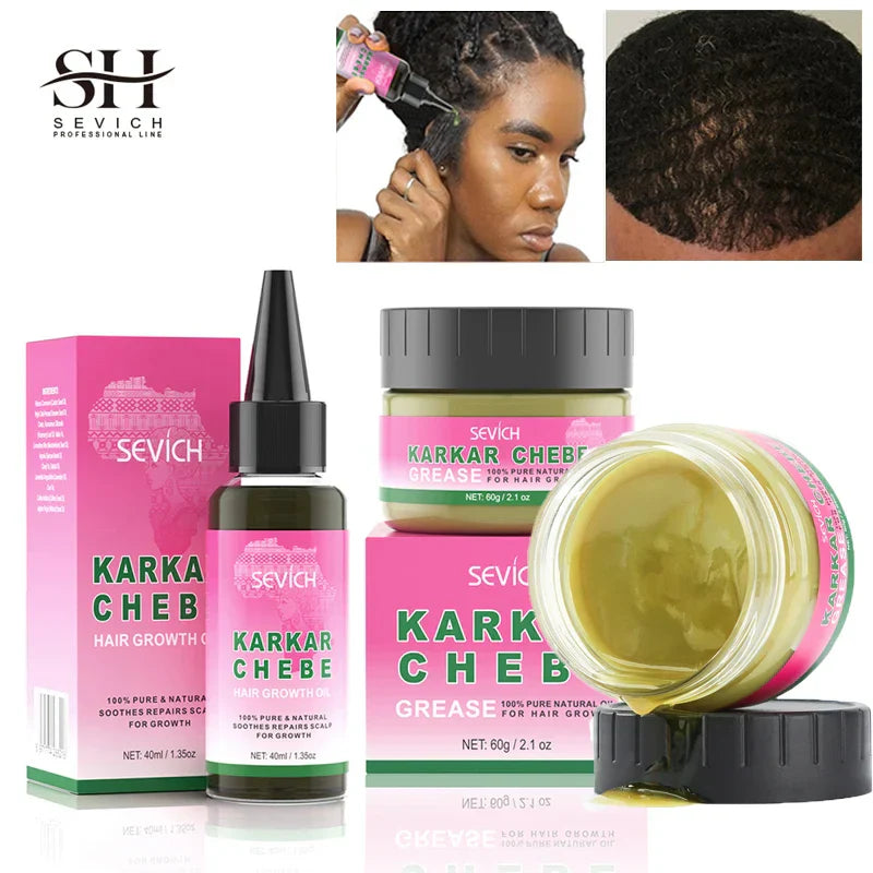 Chebe Fast Hair Growth Karkar Oil and Grease for traction alopecia, hair regrowth, and strengthening