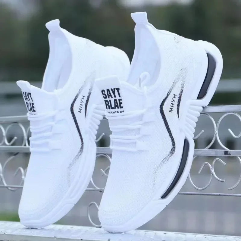 White men shoes slip on sneakers with breathable mesh upper and non-slip rubber sole for comfort and style