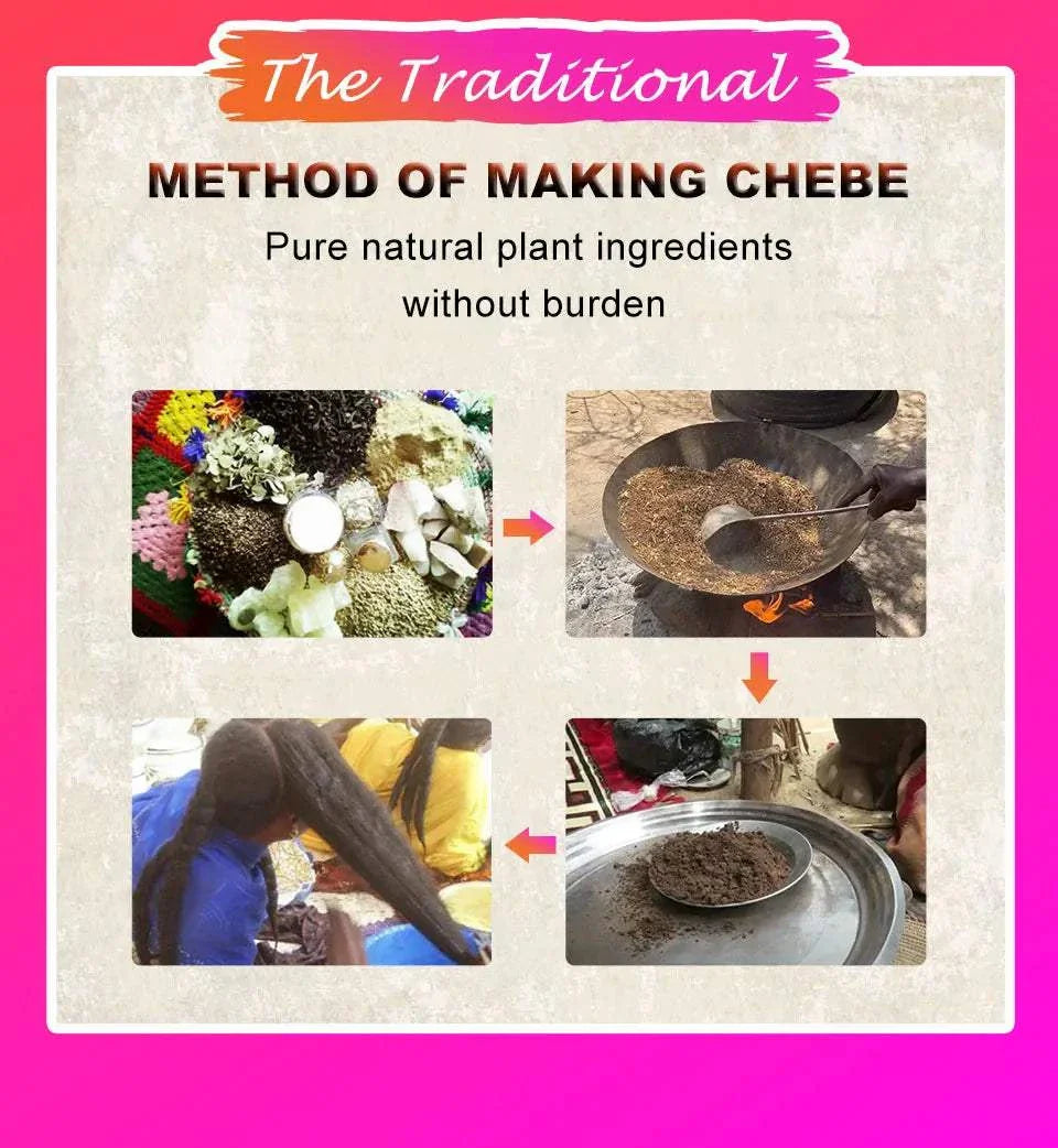 Traditional African Crazy Chebe Hair Oil made from natural plant ingredients for hair growth and scalp nourishment