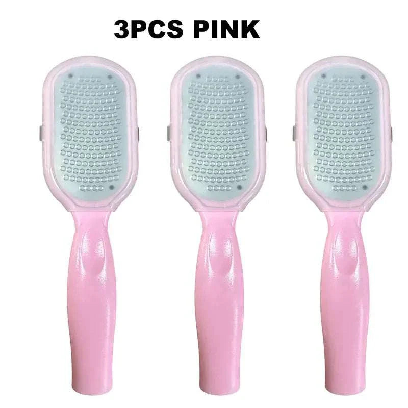 Set of three pink Foot File Professional Rasps with ergonomic handles for effective callus and heel removal