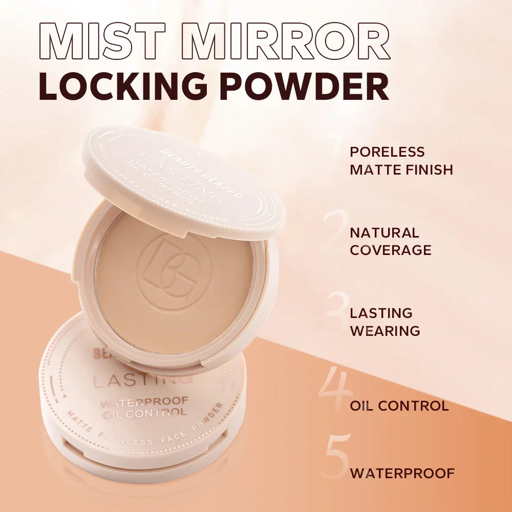 BEAUTY GLAZED Oil Control Matte Face Powder compact with poreless matte finish and oil control features