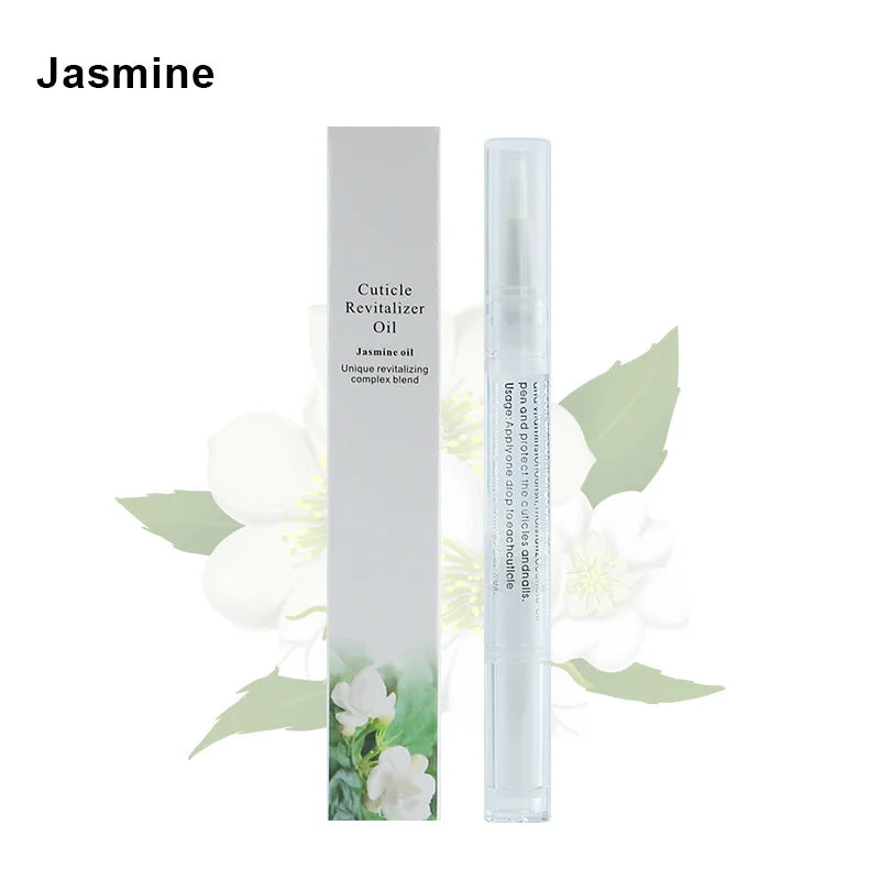 40PCS Cuticle Oil Pen Set jasmine scent cuticle revitalizer oil pen with floral packaging for nail hydration and repair