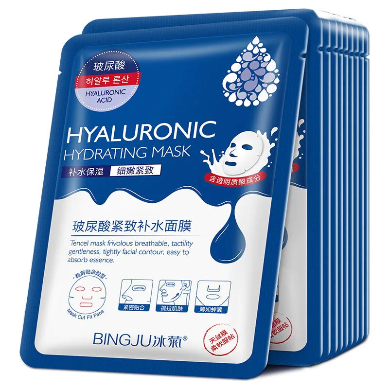 20pcs Hyaluronic Acid Collagen Face Mask pack for deep hydration and skin firming with Korean skincare formula