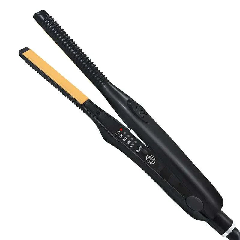 Mini Teddy Wave Hair Straightener with compact design, ceramic plates, and 3-in-1 styling for straight, wavy, and curled hair.