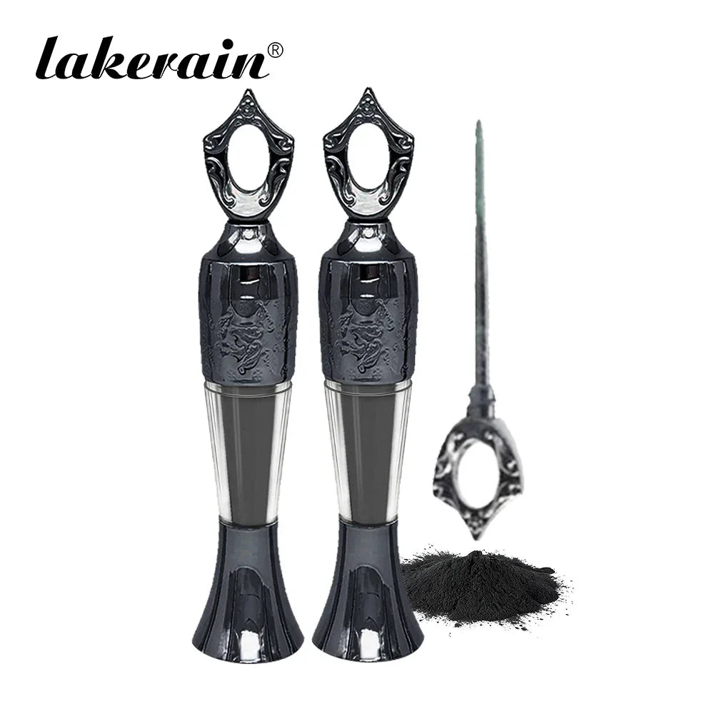 4-Colors Etro Bottle Powder Eyeliner with ornate black bottle design and fine mineral powder brush applicator