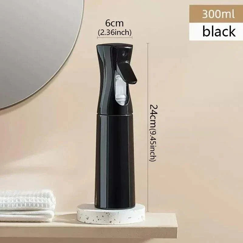 300ml black high pressure mist spray bottle with ergonomic trigger and fine continuous spray design