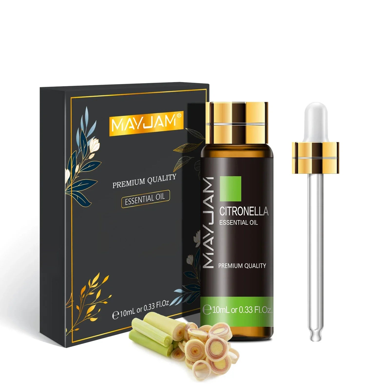 MAYJAM Essential Oil 10ml with dropper and premium packaging, citronella scent for diffuser and wellness use