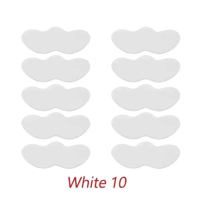 Set of 10 white facial blackhead removal stickers for deep pore cleansing and blackhead removal.