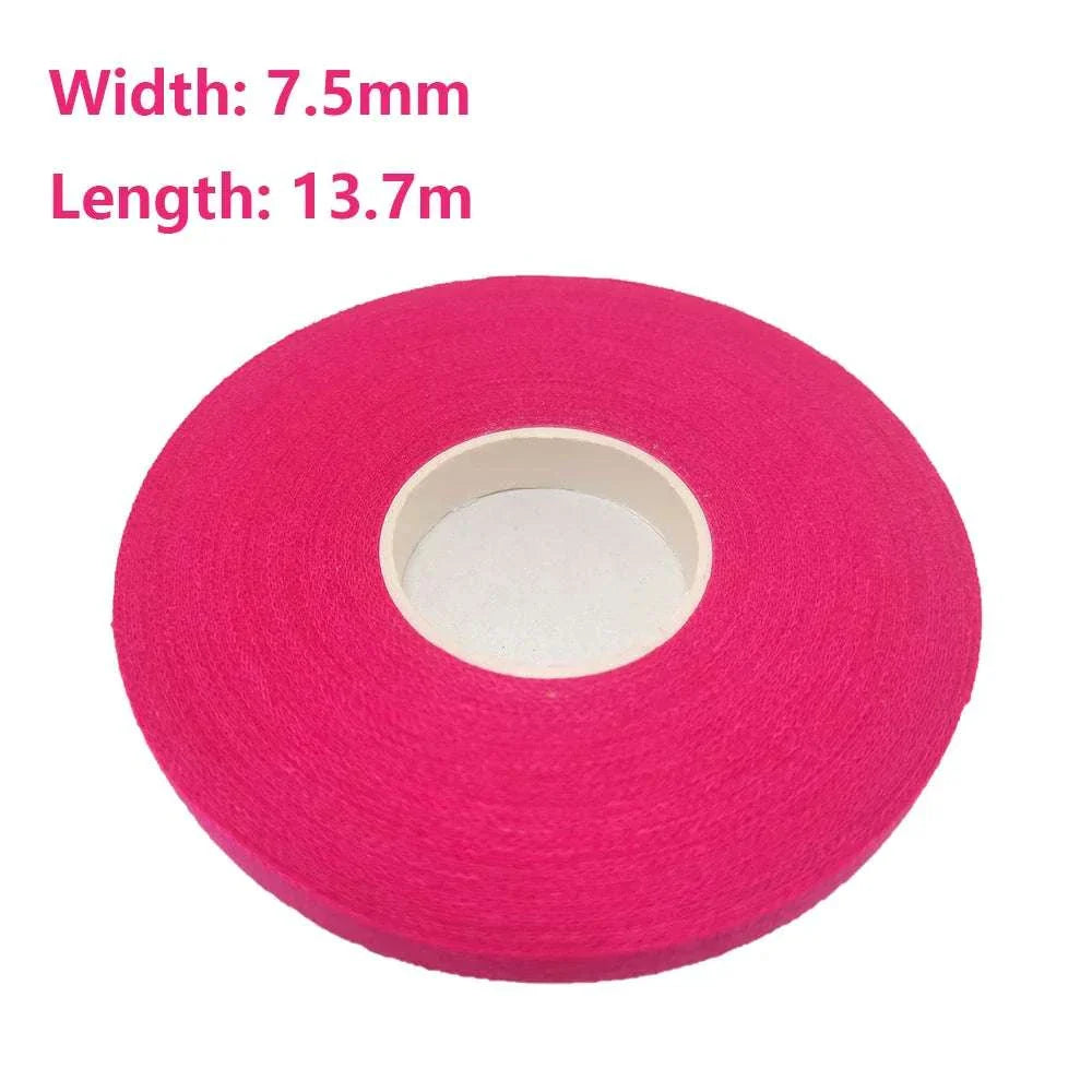 Jiu-Jitsu elastic finger bandage tape roll in pink, 7.5mm width and 13.7m length, self-adhesive for martial arts finger protection