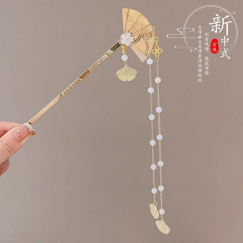 Elegant Chinese Style Flower Tassel Hairpin