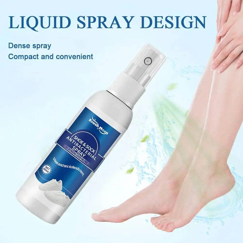 60ml antibacterial shoe and foot odor spray with liquid spray design, compact and convenient for eliminating odor and providing all-day freshness