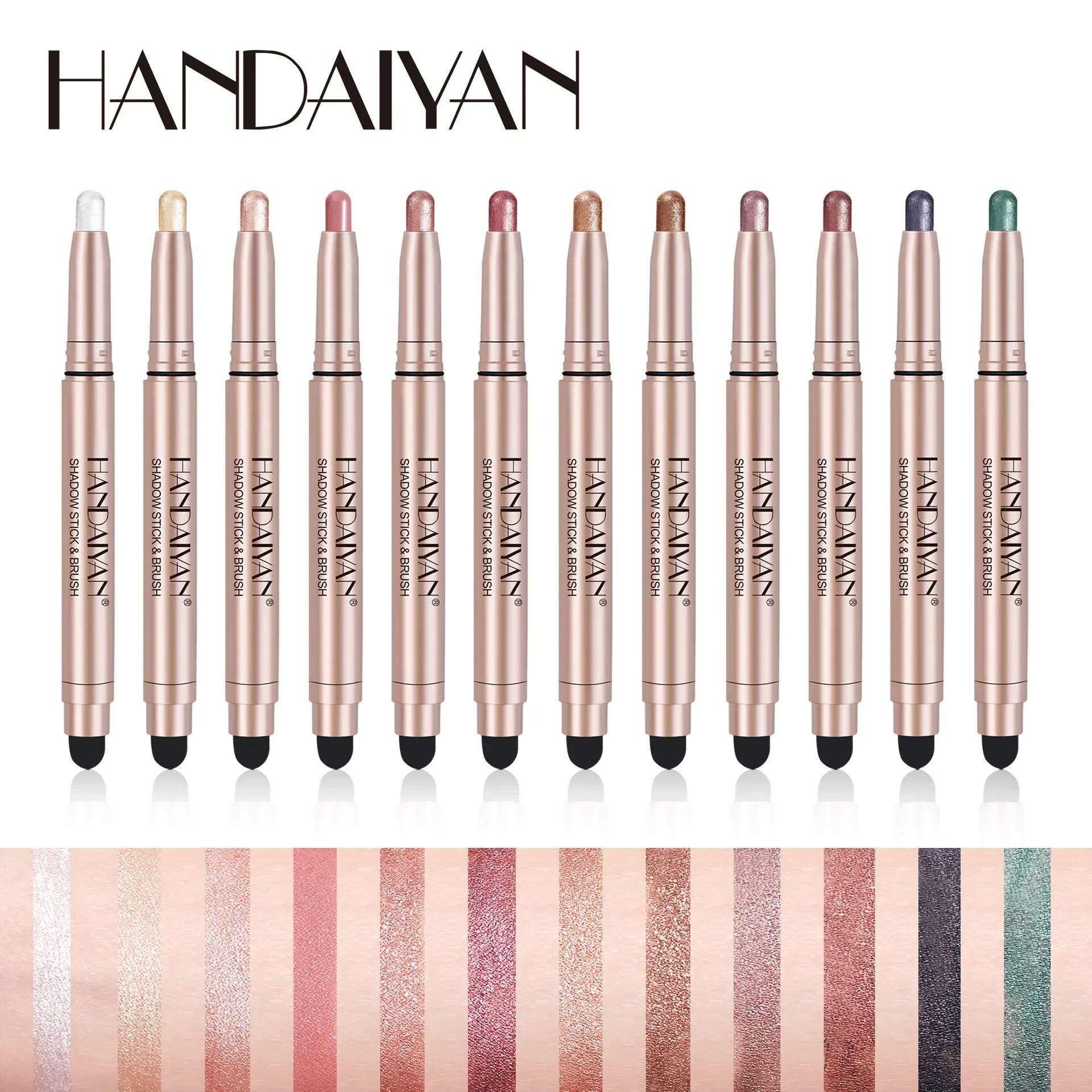 Handaiyan Highlighting Eye Shadow Stick set with pearlescent shimmer shades and creamy glide formula